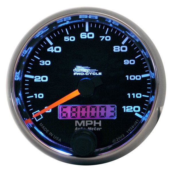 Auto Meter® - Pro-Cycle Series 2-5/8" 120 MPH Electronic Speedometer Gauge