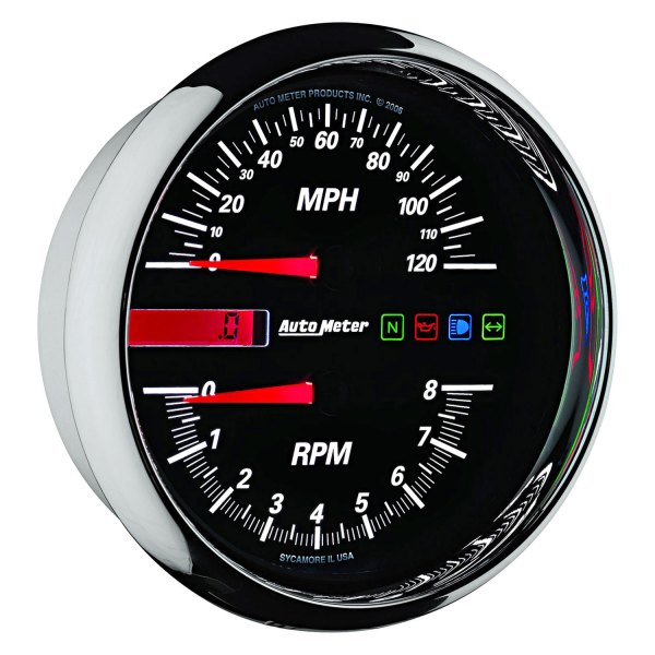 Auto Meter® - Pro-Cycle Series 4-1/2" 8000 RPM/120 MPH Tachometer/Speedometer Gauge