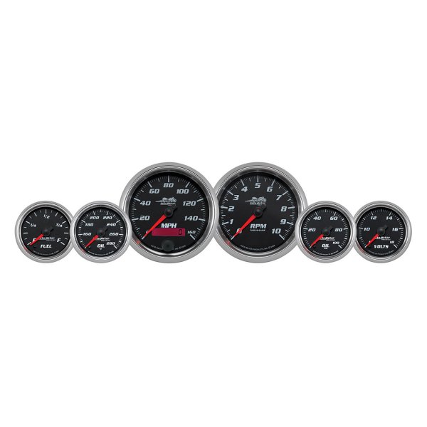 Auto Meter® - Pro-Cycle Series (2) 3-3/8" and (4) 2-1/16" Bagger 6-Pc Gauge Kit