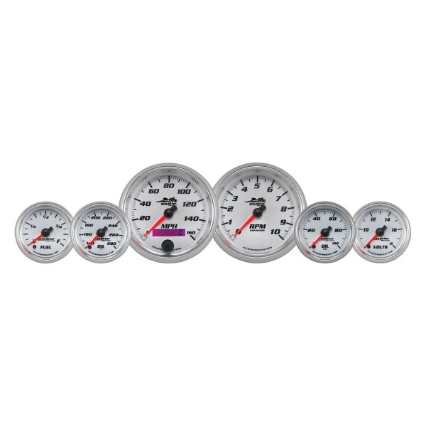 Auto Meter® - Pro-Cycle Series (2) 3-3/8" and (4) 2-1/16" Bagger 6-Pc Gauge Kit