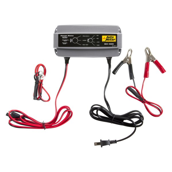 Auto Meter® - 6V/8V/12V/16V 5/3 Charging Amps Compact Automatic Battery Charger and Extender