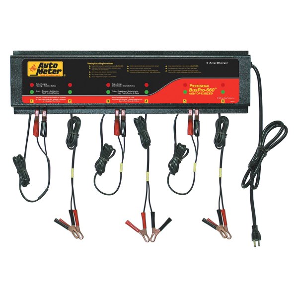 Auto Meter® - BusPro 660™ 12V 5 Charging Amps 6 Units Stationary Smart Battery Charger Station
