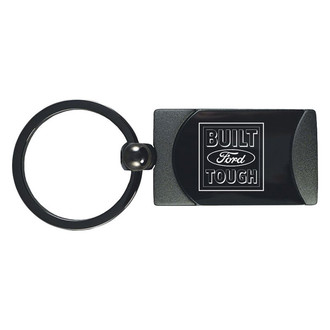 Autogold® - Built Ford Tough Logo Gun Metal Two-Tone Rectangular Key Chain