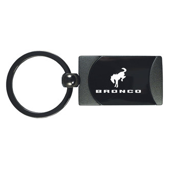 Autogold® - Bronco 2020 Logo Gun Metal Two-Tone Rectangular Key Chain
