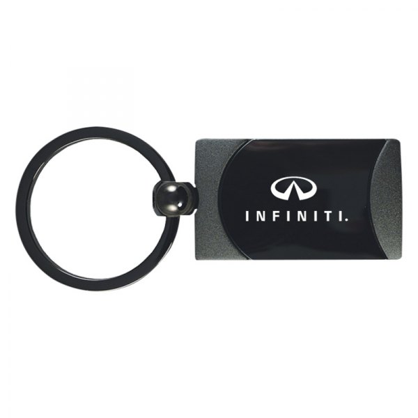 Autogold® - Infiniti Logo Gun Metal Two-Tone Rectangular Key Chain