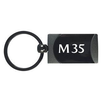 Autogold® - M35 Logo Gun Metal Two-Tone Rectangular Key Chain