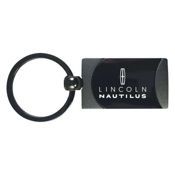 Autogold® - Nautilus Logo Gun Metal Two-Tone Rectangular Key Chain