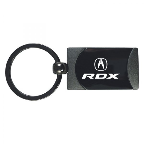 Autogold® - RDX Logo Gun Metal Two-Tone Rectangular Key Chain