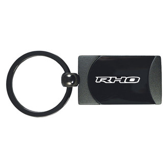 Autogold® - RHO Logo Gun Metal Two-Tone Rectangular Key Chain