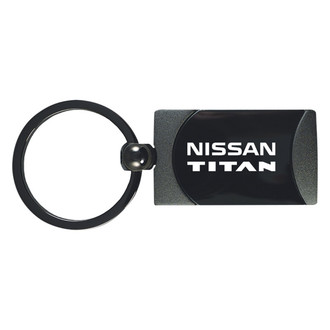 Autogold® - Titan Logo Gun Metal Two-Tone Rectangular Key Chain