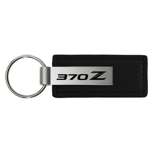 Autogold® - 370Z Logo Black Leather Key Chain
