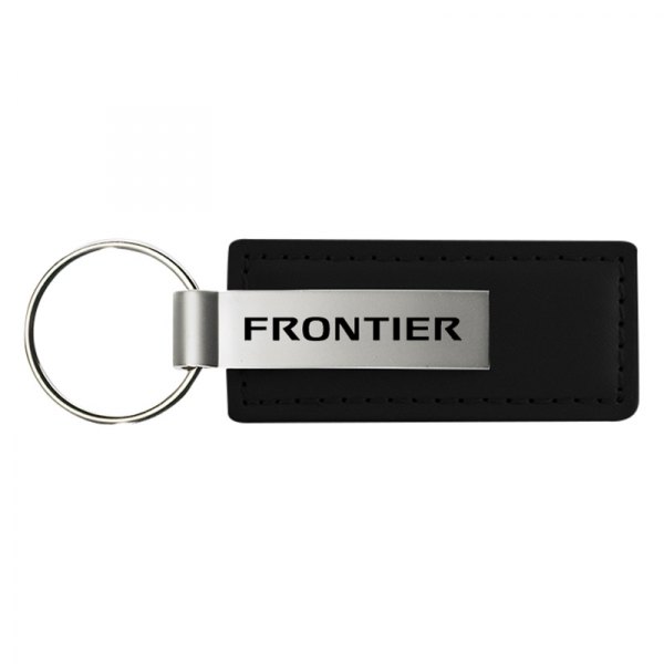Autogold® - Frontier Logo Black Leather Key Chain