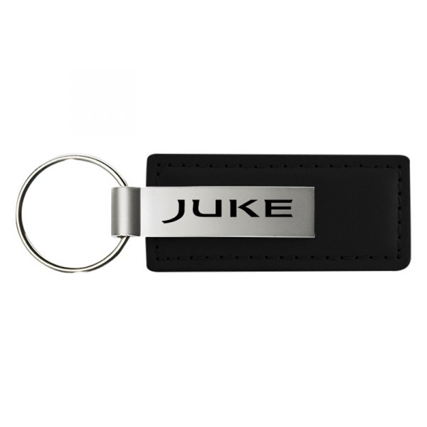 Autogold® - Juke Logo Black Leather Key Chain