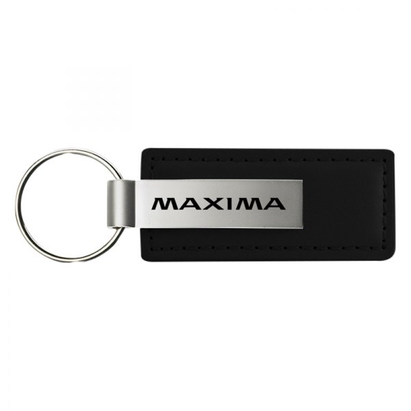 Autogold® - Maxima Logo Black Leather Key Chain