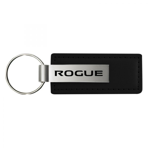 Autogold® - Rogue Logo Black Leather Key Chain