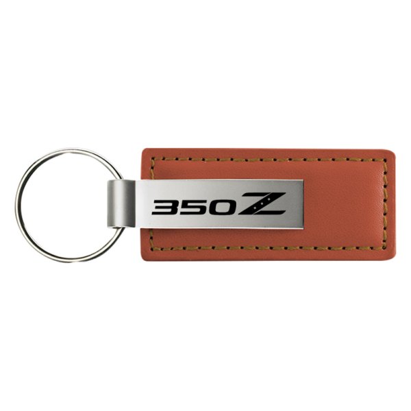 Autogold® - 350Z Logo Brown Leather Key Chain