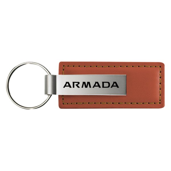 Autogold® - Armada Logo Brown Leather Key Chain