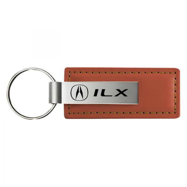 Autogold® - ILX Logo Brown Leather Key Chain