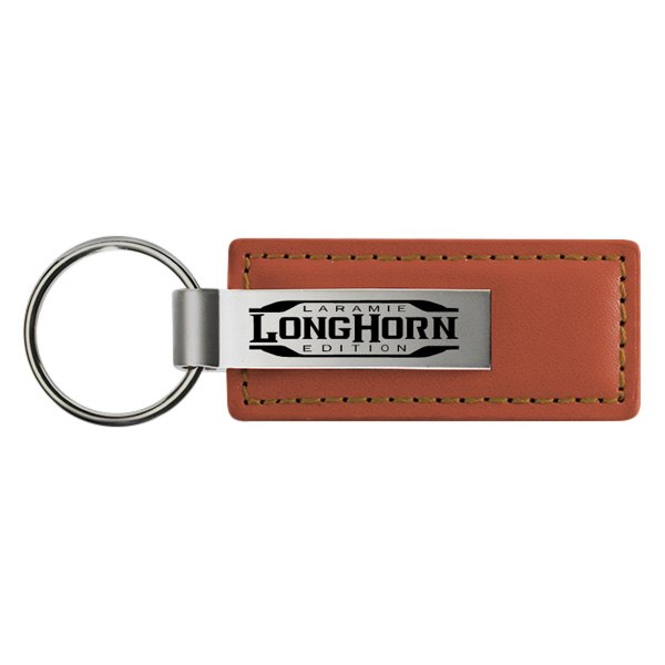 Autogold® - Longhorn Laramie Logo Brown Leather Key Chain