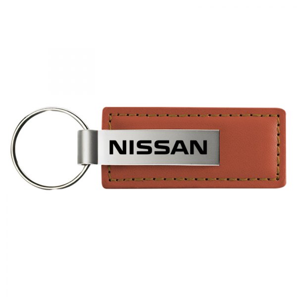 Autogold® - Nissan Brown Leather Key Chain