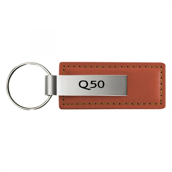 Autogold® - Q50 Logo Brown Leather Key Chain