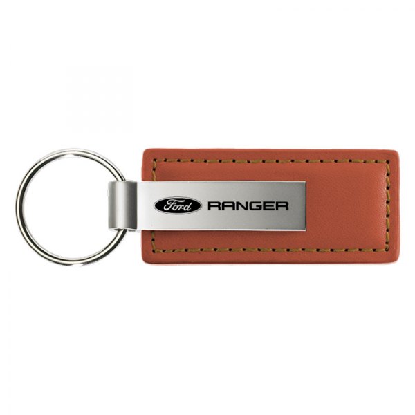 Autogold® - Ranger Logo Brown Leather Key Chain