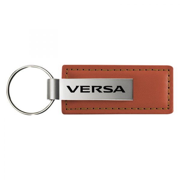 Autogold® - Versa Logo Brown Leather Key Chain