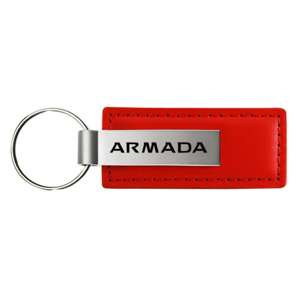 Autogold® - Armada Logo Red Leather Key Chain