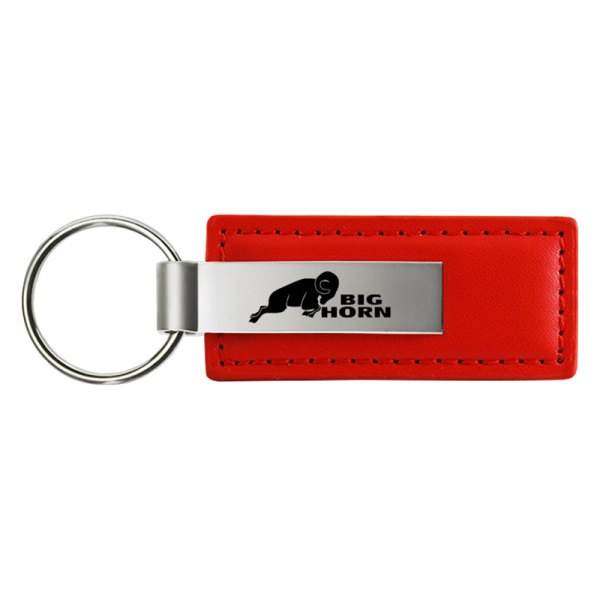 Autogold® - Big Horn Logo Red Leather Key Chain