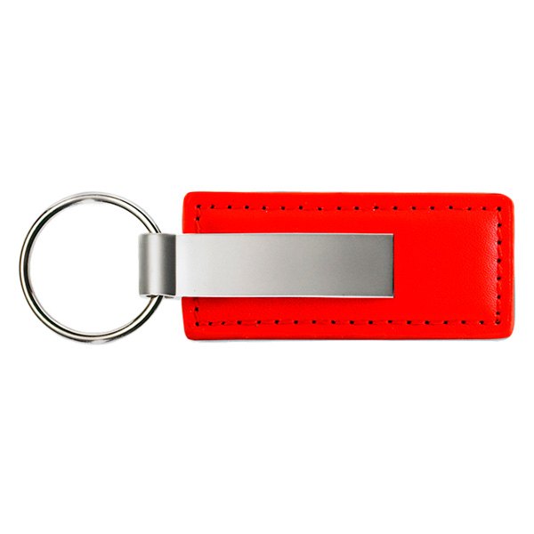 Autogold® - Blank Logo Red Leather Key Chain