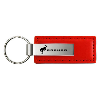 Autogold® - Bronco 2020 Logo Red Leather Key Chain