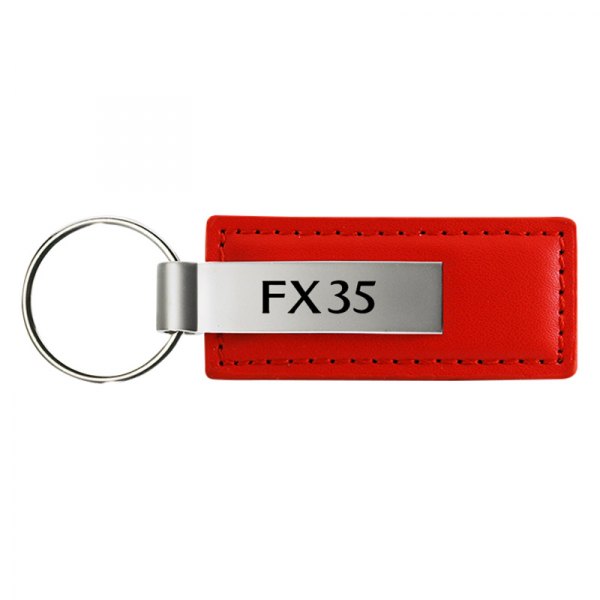 Autogold® - FX35 Logo Red Leather Key Chain