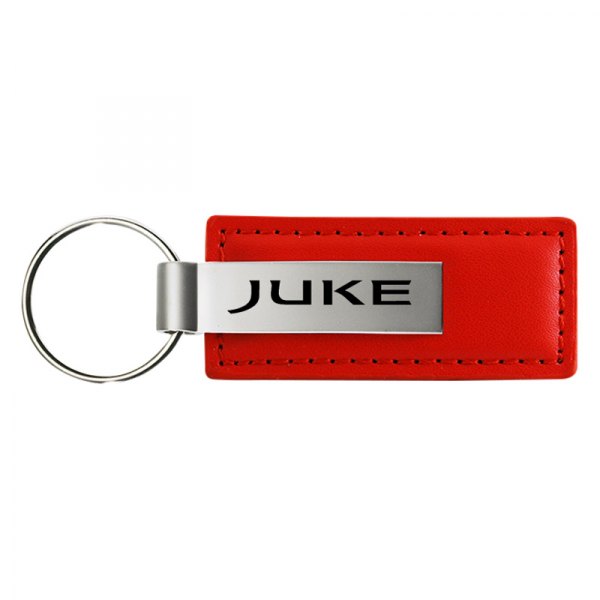 Autogold® - Juke Logo Red Leather Key Chain