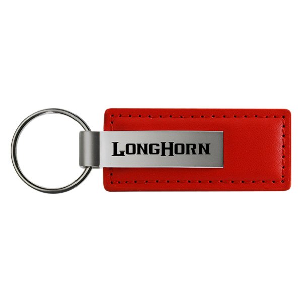 Autogold® - Longhorn Logo Red Leather Key Chain