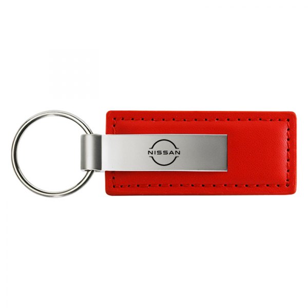 Autogold® - Nissan Logo Red Leather Key Chain