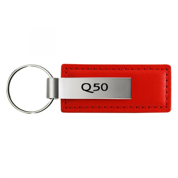 Autogold® - Q50 Logo Red Leather Key Chain