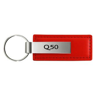 Autogold® - Q50 Logo Red Leather Key Chain