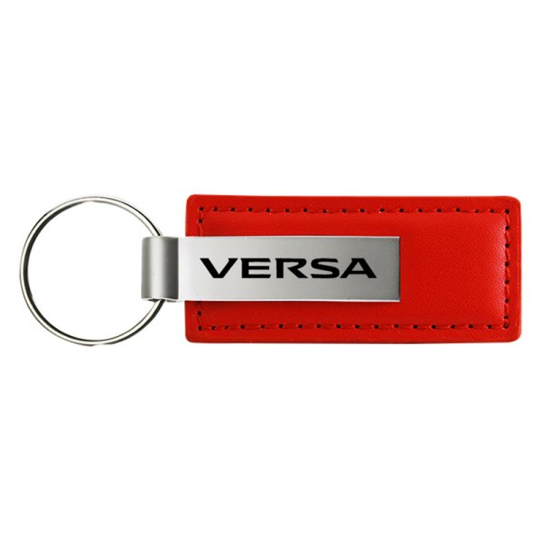 Autogold® - Versa Logo Red Leather Key Chain