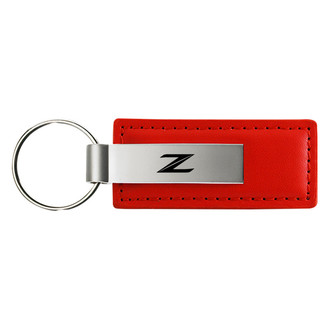 Autogold® - Z (New) Logo Red Leather Key Chain