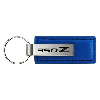 Autogold® - 350Z Logo Blue Leather Key Chain