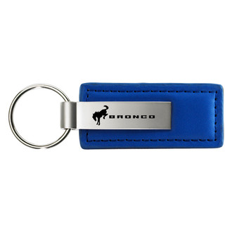 Autogold® - Bronco 2020 Logo Blue Leather Key Chain