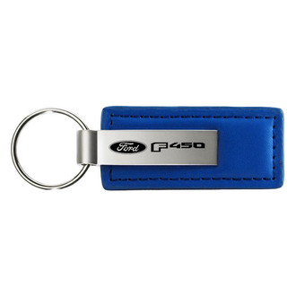 Autogold® - F-450 Logo Blue Leather Key Chain