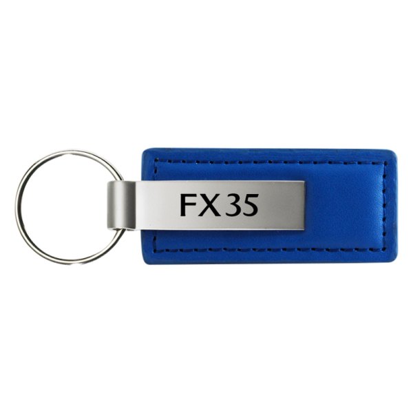 Autogold® - FX35 Logo Blue Leather Key Chain