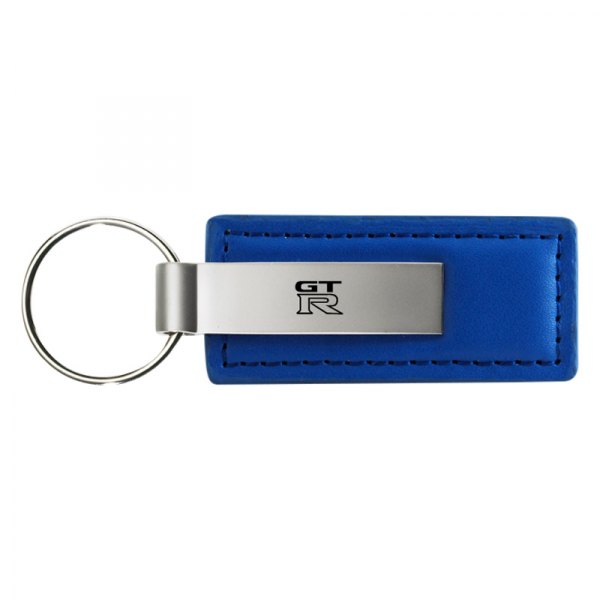 Autogold® - GTR Logo Blue Leather Key Chain