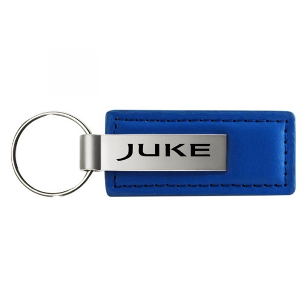 Autogold® - Juke Logo Blue Leather Key Chain