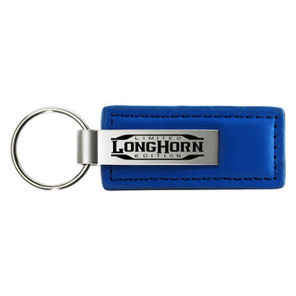 Autogold® - Longhorn Limited Edition Logo Blue Leather Key Chain