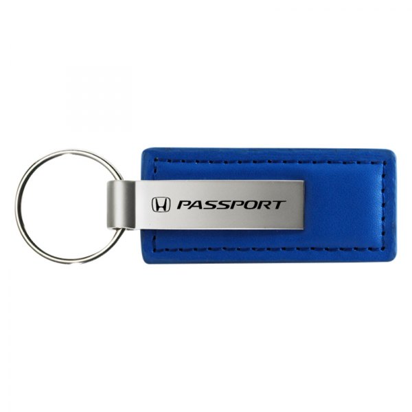 Autogold® - Passport Logo Blue Leather Key Chain