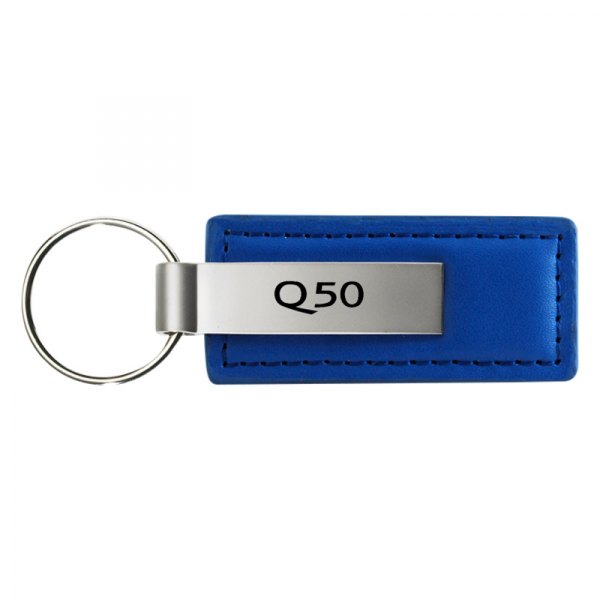 Autogold® - Q50 Logo Blue Leather Key Chain
