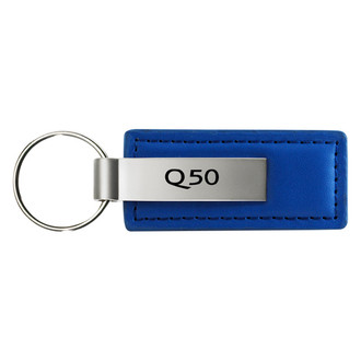 Autogold® - Q50 Logo Blue Leather Key Chain