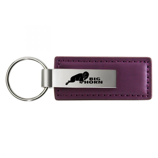 Autogold® - Big Horn Logo Purple Leather Key Chain